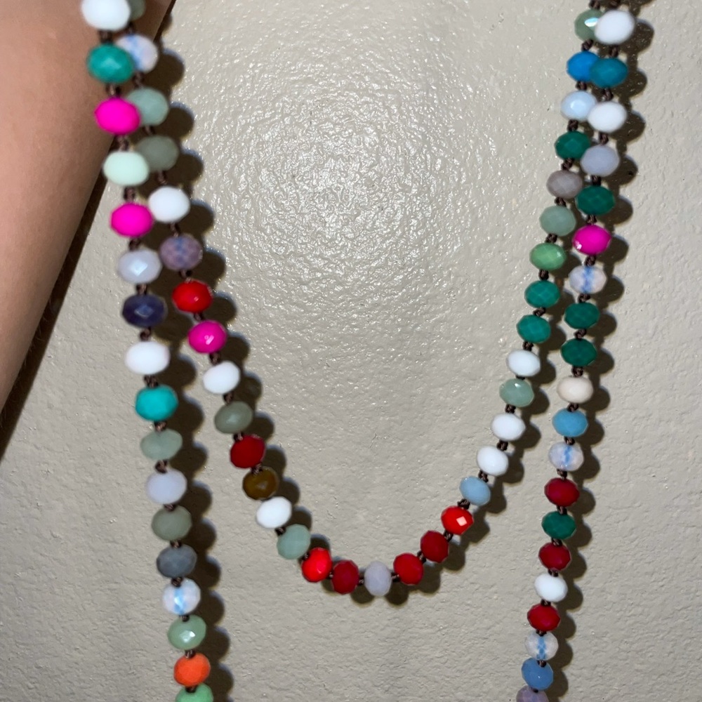 💙Beautiful multi colored beaded wrap necklace!💜